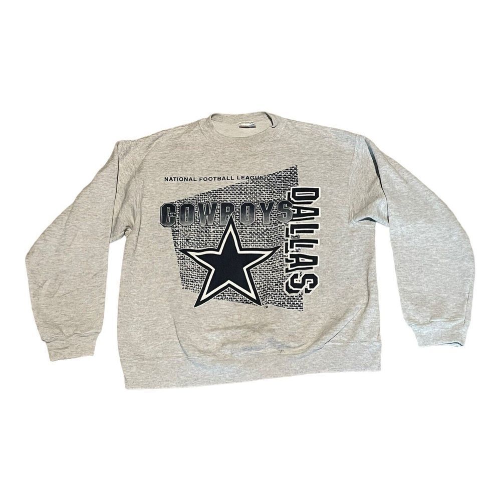 Dallas Cowboys Vintage 1995 Hanes NFL Sweatshirt Crewneck Gray Sz Small Cut Tag
